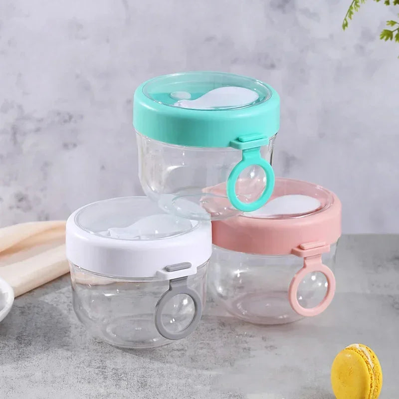 Axyaa 600ml Oatmeal Cup with Airtight Lid, Spoon - Food Storage Jar