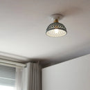 Axyaa Ceramic LED Ceiling Lamp for Indoor Lighting - Semi-Circular Design