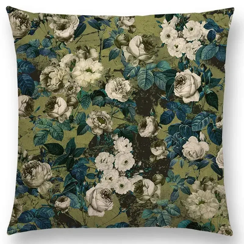 Axyaa Botanical Garden Floral Leaves Print Pillow Case Cover