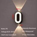 Axyaa 7W LED Wall Lamp Digit Number IP65 Modern Minimalism Style Aluminum Outdoor Light