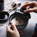 Axyaa Hand-painted Ceramic Rice Bowl with Lid