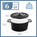 Axyaa 5L Cast Iron Dutch Oven with Enamelled Casserole, 23cm - 3 Color Options