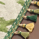Axyaa Green Jacquard Table Runner with Tassels