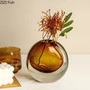 Axyaa Glass Vase Artificial Flowers Desk Decoration Modern Home Decor