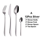 Axyaa 21-Piece Sliver Stainless Steel Cutlery Set - Elegant Tableware Dinner Set