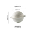 Axyaa Stone Pattern Soup Bowl with Lid | Ceramic Tableware for Molecular Cooking