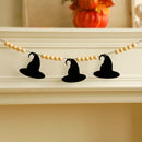 Axyaa Halloween Witch Hat Wood Bead Garland Spooky Decor Ornaments