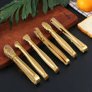 Axyaa Stainless Steel Smart Grill Tongs Gold/Silver Meat Clip for BBQ Cooking