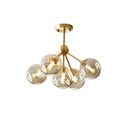 Axyaa Amber Glass Ceiling Chandelier: Nordic Suspension Pendant Light