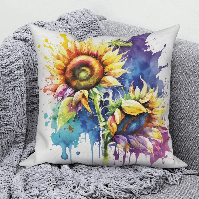 Sunflower Decorative Pillow Cover by Axyaa | Sofa, Car, Living Room Decoration