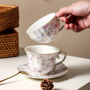 Axyaa Retro Floral Hand-painted Phnom Penh Coffee Cup Saucer - British French Style