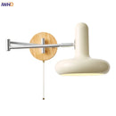 Axyaa LED Wall Sconce Light Rotate Pull Chain Switch Wood Base Bedside Lamp