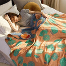 Axyaa Cotton Muslin Bedspread: Breathable Adult & Kids Jacquard Throw Blanket