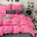 Axyaa Washed Cotton Duvet Set with Fitted Sheet Style & Pillowcase