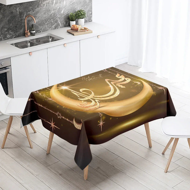 Axyaa Ramadan Mosque Tablecloth - Waterproof & Stain Resistant