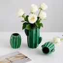 Axya Nordic Ceramic Cactus Vase Home Decor Modern Green Room Decoration