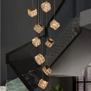 Axyaa Crystal Stair Chandelier LED Ceiling Lamp for Living Room