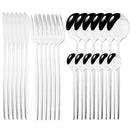 Axyaa Stainless Steel Silverware Set - 24Pcs Dinnerware Cutlery Flatware Kitchen Tableware