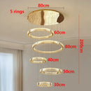 Axyaa Modern Luxury Crystal Chandelier Steel Pendant Light Gold Chrome Finish