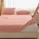 Axyaa Winter Coral Fleece Fitted Sheet - Plush Warm Bed Linen for Double Queen King Beds