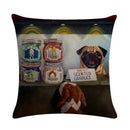 Axyaa Animal Oil Painting Pillowcase: Flax Sofa Cushion Adornment Cover