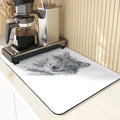 Axyaa Cheetah Print Absorbent Drying Mat & Coasters Set