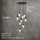 Axyaa Marble LED Chandelier: High-End Luxury Lighting for Home Decor & Living Spaces
