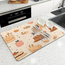 Axyaa Watercolor Cake Cookies Drying Mat for Kitchen Counter Tableware