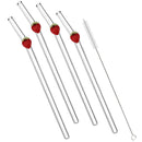 Axyaa Glass Drinking Straw Set for Milkshakes, Cocktails, Coffee - Reusable & Easy to Clean.