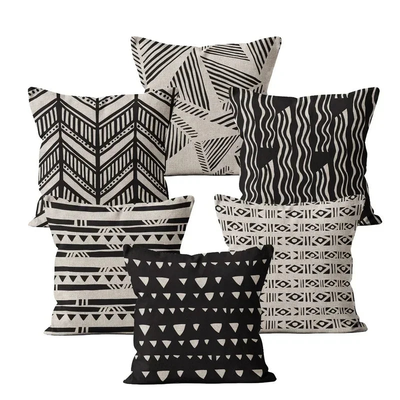 Axyaa Boho Ethnic Pillow Case 45x45cm Abstract Sofa Cover