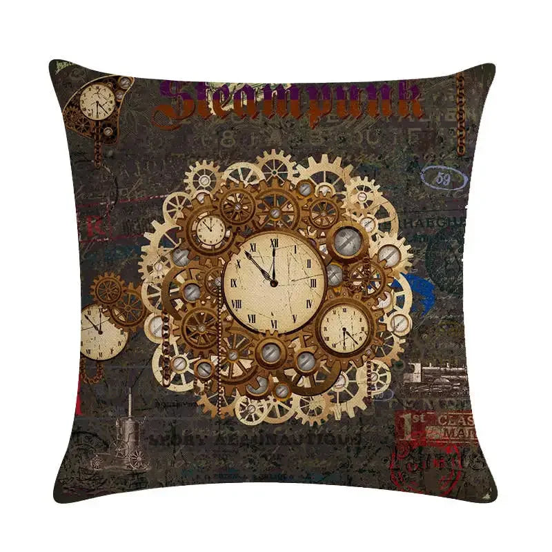 Axyaa Retro Typewriter Camera Linen Pillow Cover 45x45cm