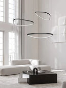 Axyaa Irregular Geometry Ring LED Chandelier Pendant Light for Living, Dining, and Bedroom