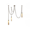 Axyaa Industrial Marble Iron Chain LED Chandelier for Living Room