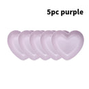 Axyaa Love Bone Plates Set - 5pcs PP Material Reusable for Kitchen, Picnic, Camping