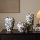 Axyaa Retro Blue White Porcelain Vases Living Room Decor Ornaments