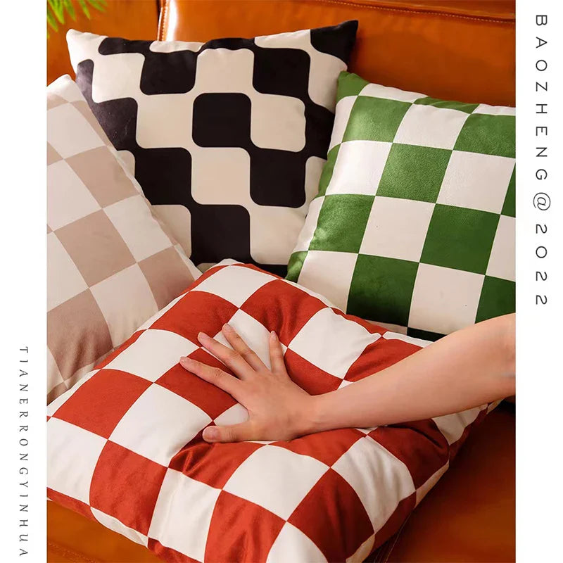 Axyaa Velvet Sofa Pillow Case Soft Fluffy Cushion Cover Modern Simple Style