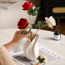 Axyaa Nordic Ceramic Vase: Rotating Aesthetic Decor for Tabletop, Entryway & Dining Aesthetic