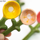 Axya Ceramic Flower Spoon Set Desktop Organizer Kitchen Dinnerware