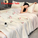 Axyaa Washed Ice Silk Summer Quilt Set - 4 Piece Cool Air Conditioner Bedding
