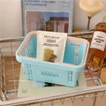 Axyaa Korean Ins Style Cream Portable Desktop Organizer Basket