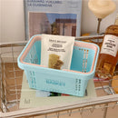 Axyaa Korean Ins Style Cream Portable Desktop Organizer Basket