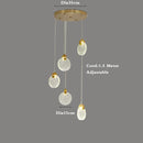 Axyaa Gold Finish Crystal Pendant Light: Modern LED Chandelier for Kitchen Dining Room