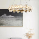 Axyaa Elegant Copper Ceiling Chandeliers with LED Lights for Hotels and Restaurants