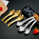Axyaa 304 Stainless Steel Korean Children Soup Spoon Ice Cream Dessert Fruit Spoons