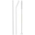 Axyaa Glass Straws Set - High Borosilicate Bent 8pcs Drinking Straw Pack