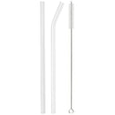 Axyaa Glass Straws Set - High Borosilicate Bent 8pcs Drinking Straw Pack