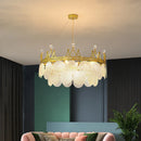 Axyaa Golden Crown Crystal Chandelier for Living Room, Dining Room, Bedroom & Villa