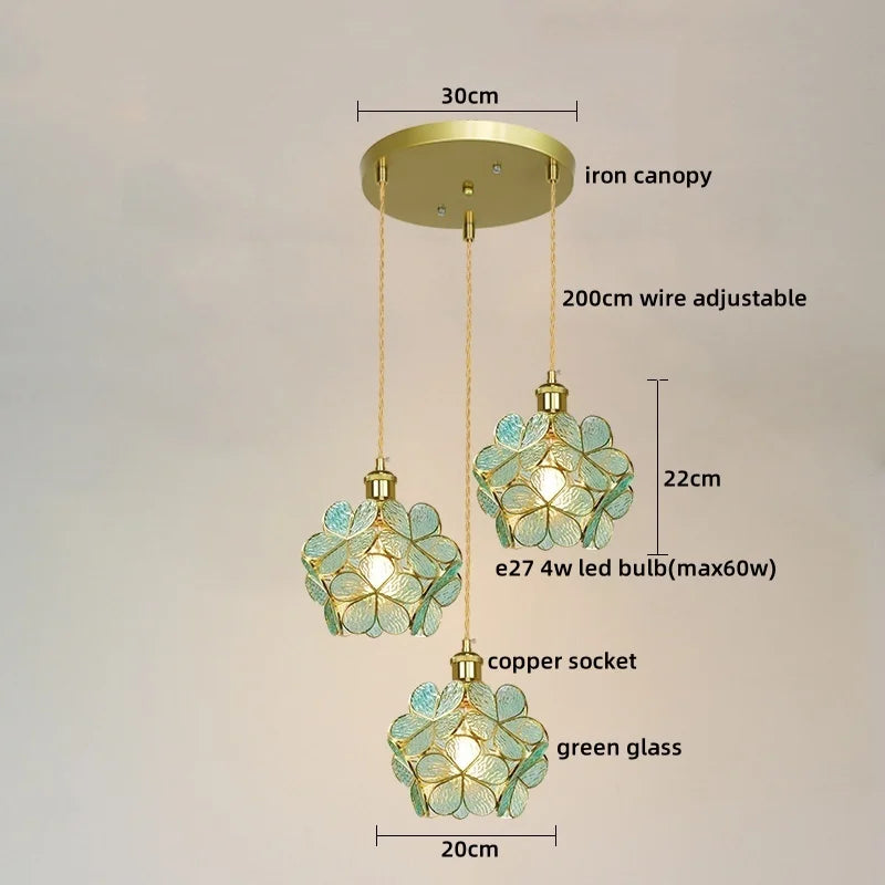 Axyaa Glass LED Pendant Lights Modern Hanging Lamp for Home Decor