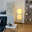 Axyaa LED Floor Lamp Chrome Metal Living Room White Acrylic Ball Art Deco