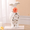 Axyaa Ceramic Gilded Vase Decorations for Modern Living Room and Dining Table
